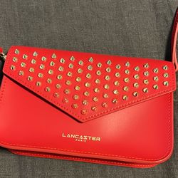 Lancaster Paris Crossbody - red and studded