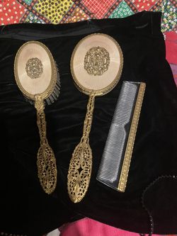 Antique Comb Brush And Mirror. Set.