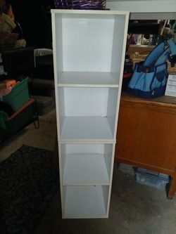 2 white cubby shelves 24x12x12