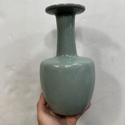 Chinese Porcelain Pottery Glazed Porcelain Bottle Ge Type Mallet Vase 