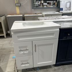 Bathroom vanity 30 inch white 