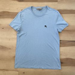 Baby blue Burberry equestrian knight shirt size L 