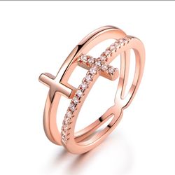 GOLD FILLED CROSS RING 