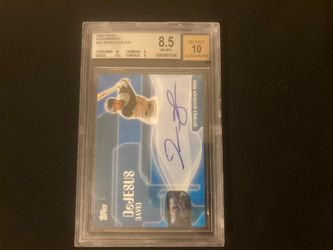 2005 Autographed David DeJesus Topps Baseball Card