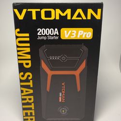 VTOMAN V3 Pro 2000A Jump Starter Portable Car Battery Booster – NEW