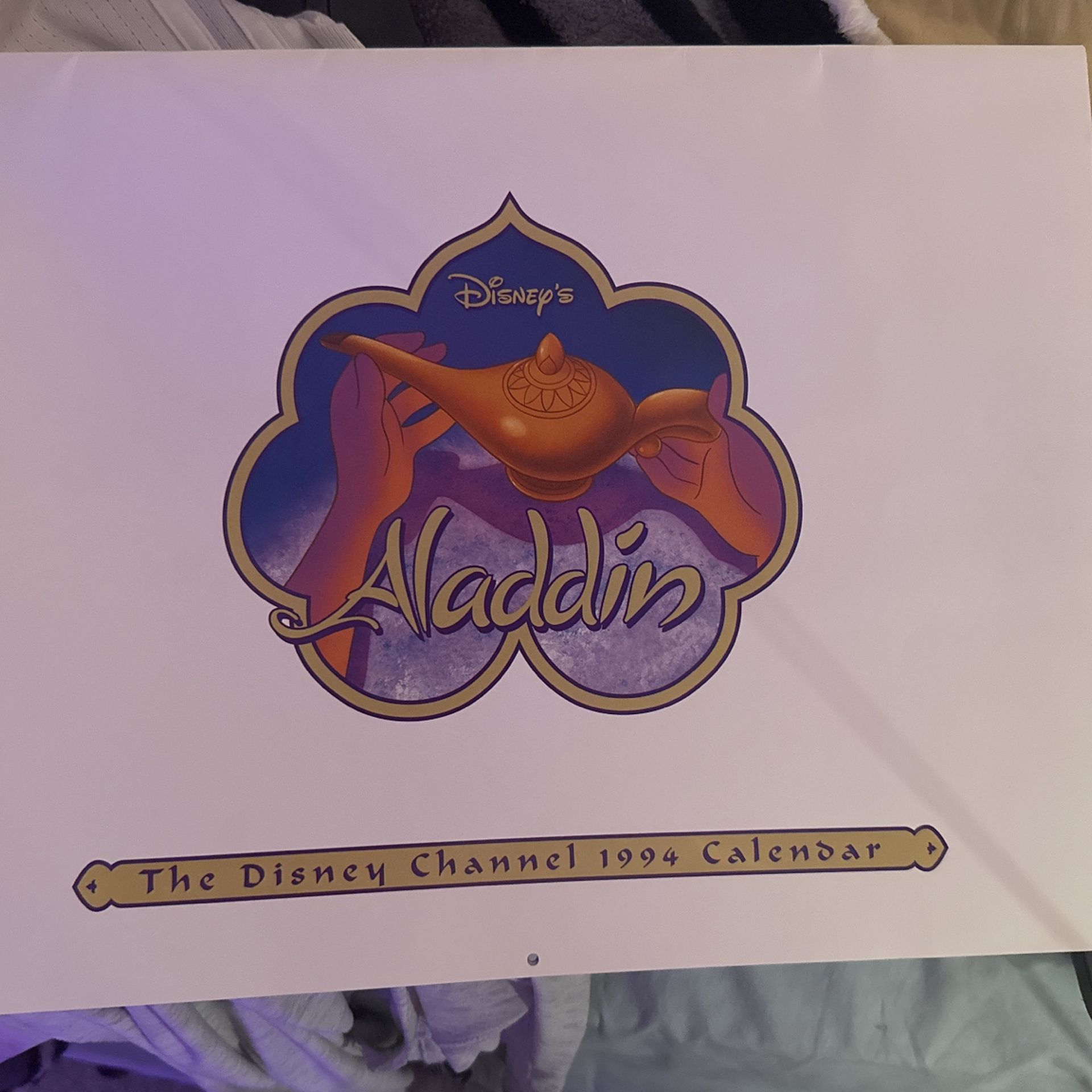 Pristine Condition, Disney Channel 1994 Aladdin Calendar