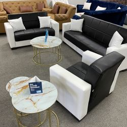 Brand New Leather Living Room Sofa Set 3pc - Delivery And Financing Available 