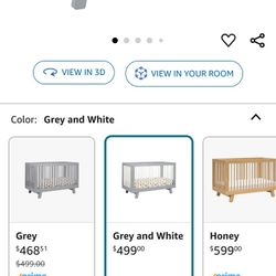 Babyletto Convertible Toddler Crib, Gray And White