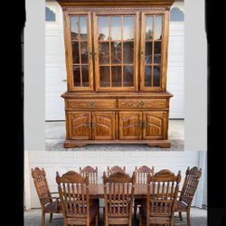 8 Chair Dining Table Set & China Hutch