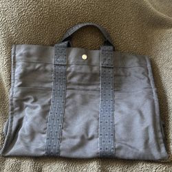 Canvas Hermes Herline tote In Grey