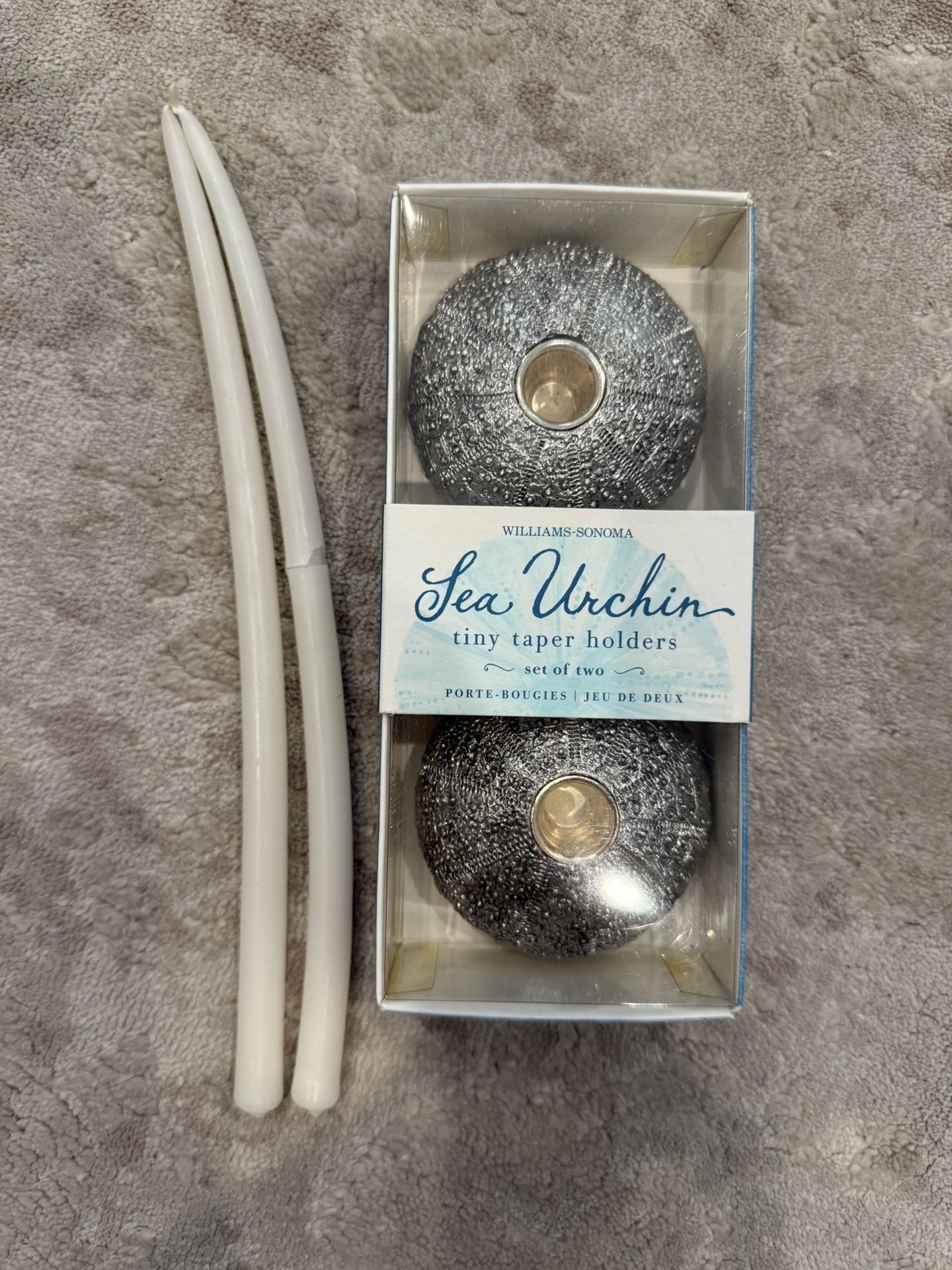 Sea Urchin tiny taper holders, Set Of 2