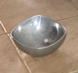 Nambe Bowl 527 Tri Corner Silver Alloy Bowl Mid Century Modern