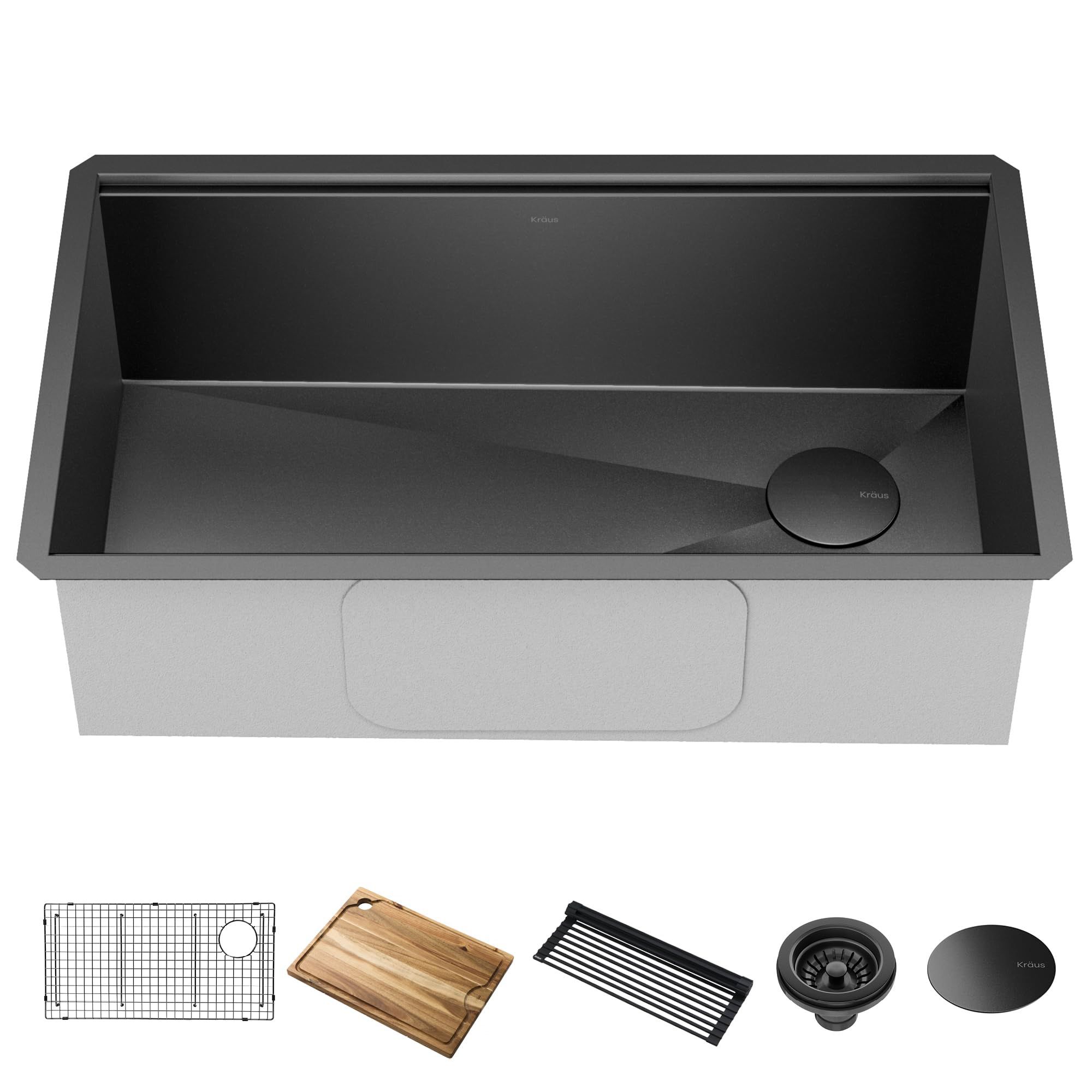 NIB KRAUS Kore Workstation 32-inch Undermount 16 Gauge Stainless Steel Single Bowl Kitchen Sink 