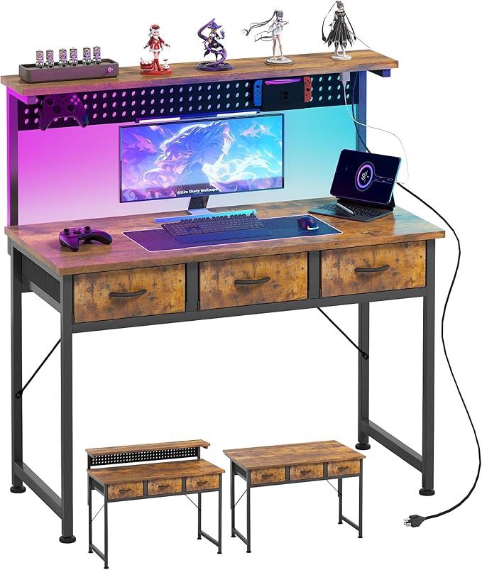Computer Desk with Drawers, 40 Inch Computer Desk