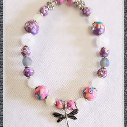 Dragonfly Charm Beaded Handmade Bracelet 