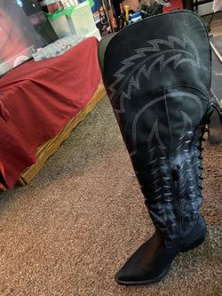 Over Knee Laced Backed Boots