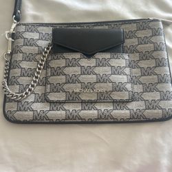 Authentic Michael Kors  large wristlet with attached card case