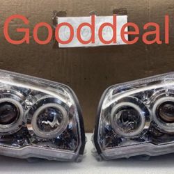 *DAMAGED TAB* #OH96 FIT 2006-2009 Toyota 4Runner LED DRL Halogen Headlight Head Lights Pair Set
