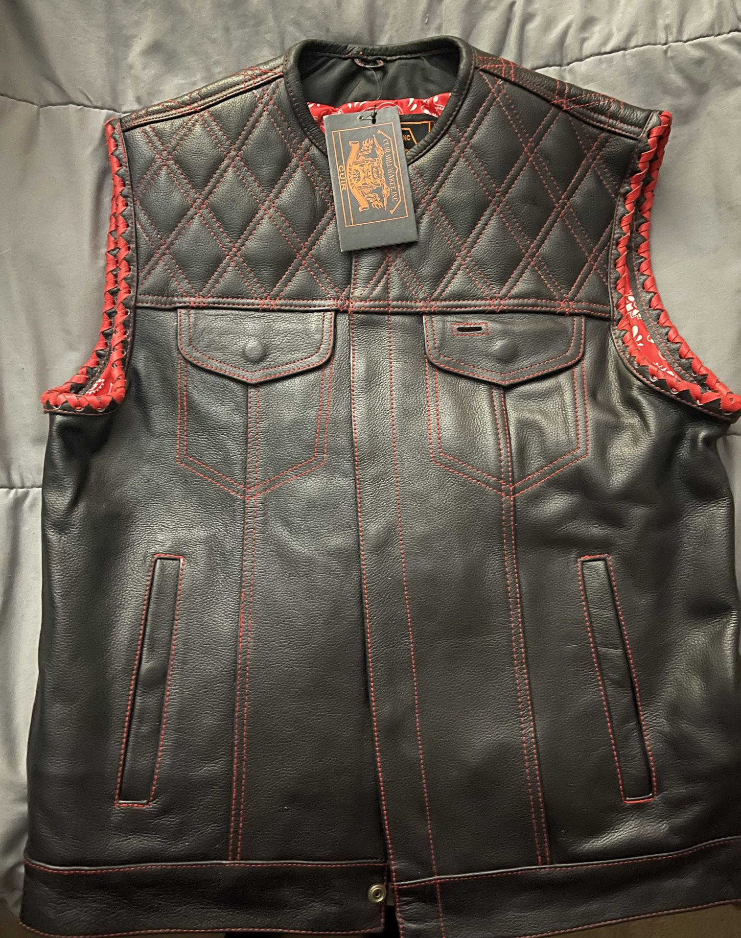 Men’s Motorcycle Leather Vest (new)