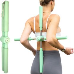 Posture Corrector Yoga Cross Stick - Back Pain Relief for Men Women - Back Stretcher and Straightener for Upper and Lower back - Stretch Pole