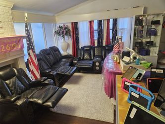 Sala De Piel  Reclinable. Como Nueva.  