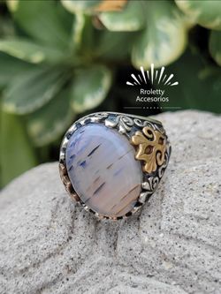 Sterling Silver 925 Ring with Agata Stone
