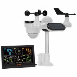 7-in-1 Wireless Weather Station, 7.5 in Color Display, Digital Weather Station Indoor Outdoor, for Temperature Humidity Wind Speed/Direction Rain UV, 