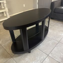 Oval Glass Table 