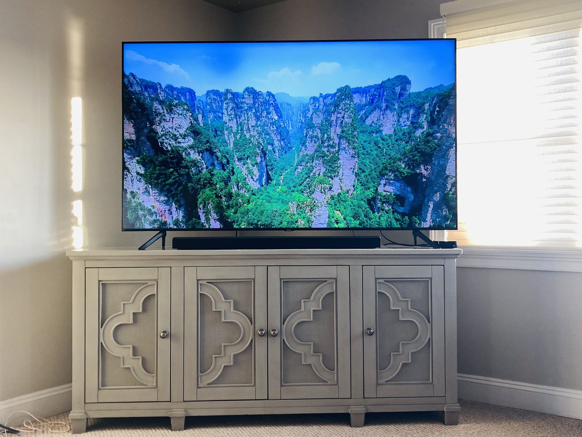 4 Door Gray TV Cabinet-Costco