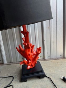 Decorative Coral Table Lamp with Black Shade