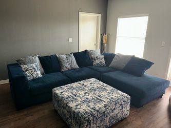 Blue Sectional/Ottoman/ArmChair
