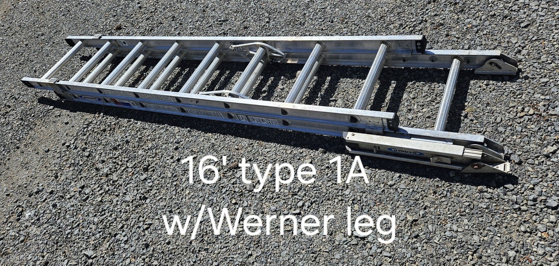 16' Werner aluminum ladder -type 1A(300#)-w/Werner single leg