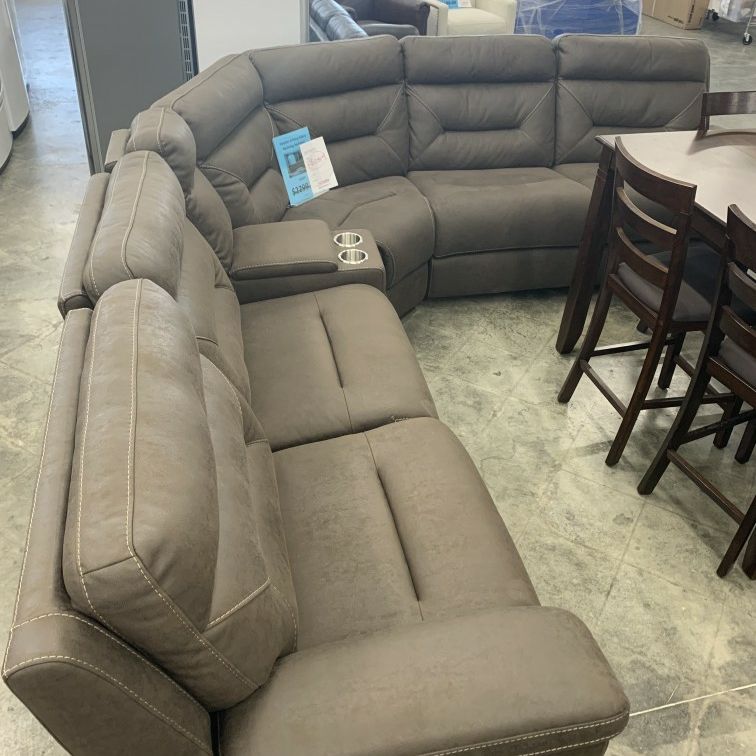 Fletcher 6piece Fabric Reclining Sectional Costco, 53 OFF