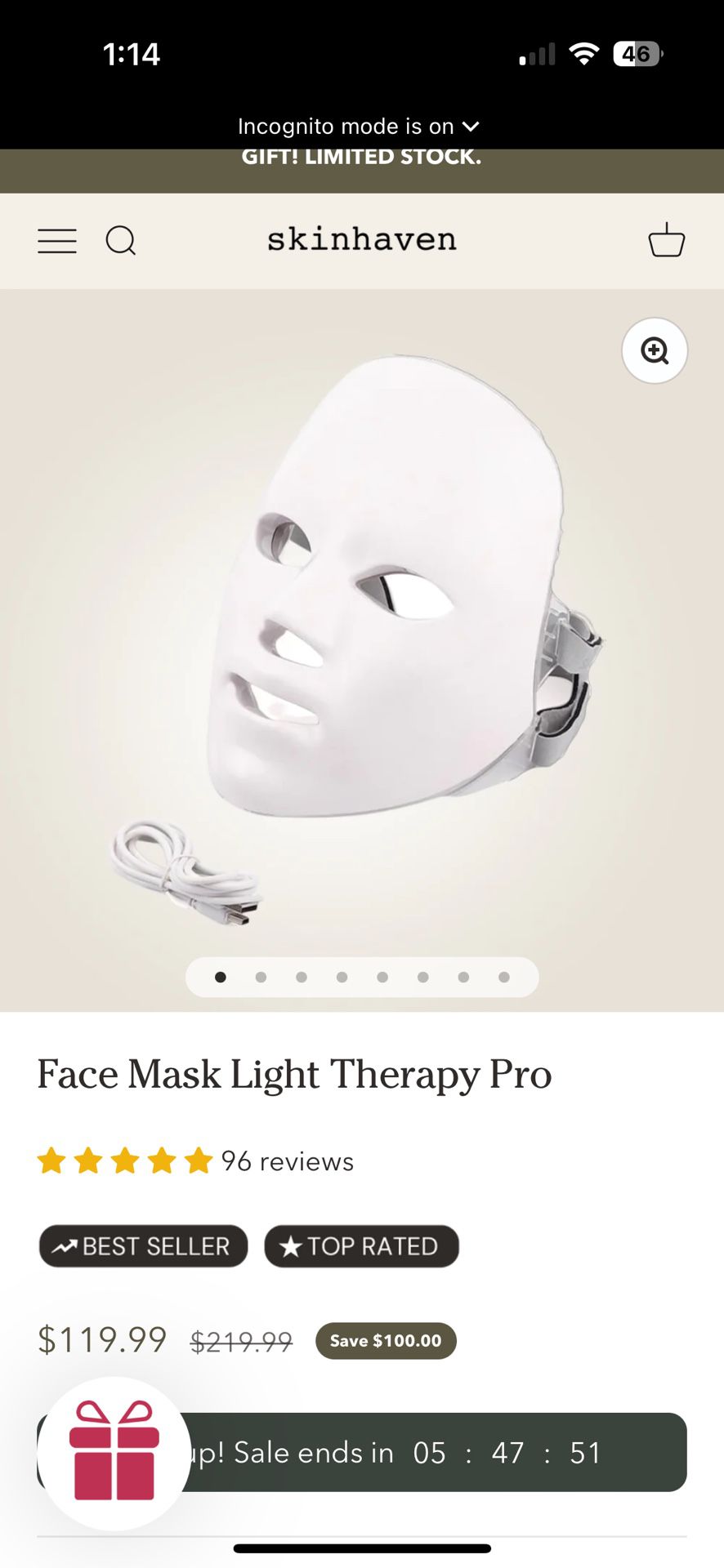 NEW - LED Face Mask (Red, Blue & Green) 