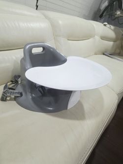 Upseat Original Ergonomic Baby Floor & Booster Positioning Seat with Tray - Gray