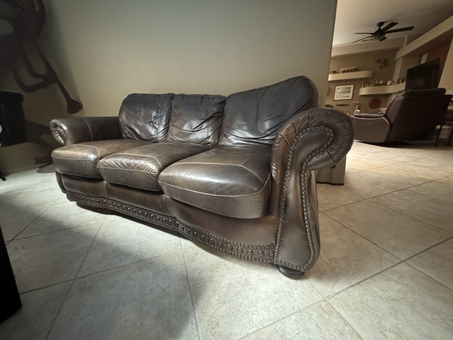 Rocky Mountain Leather Sofa And Chair
