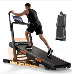 Folding Incline Treadmill with Tablet Holder