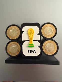 Fifa 2026 collector Mexican coins full set of 4 with display soccer 20 pesos