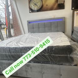 Led Queen Bed Frame Available With Mattress & Boxspring $399 🚨 Fast Delivery 