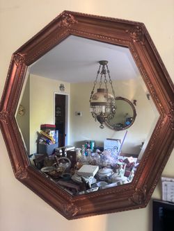Vintage Octagon Gold Framed Mirror