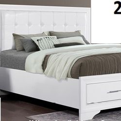 White Queen Storage Bed W/ Night Stand 2-pc Bedroom Set $399 Only 