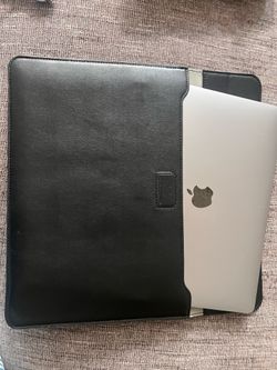 Black Vegan Leather 13 inch Laptop Carry Case