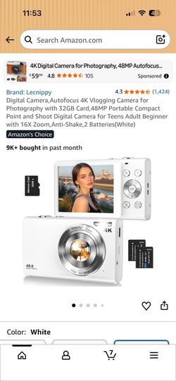New 4 k camera 32gb sd card with all accessories