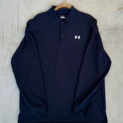 UNDER ARMOUR-MENS SIZE M-LONG SLEEVE-HEAT GEAR SHIRT-BLACK