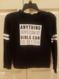 Ideology Girls Medium Black Long Sleeved Hooded Top