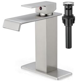 Brass Brushed Nickel Waterfall Faucet