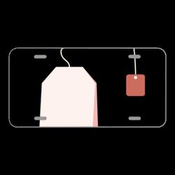 License Plate Novelty Car Front Tea Bags Tee Teapot Drink Hot Drink