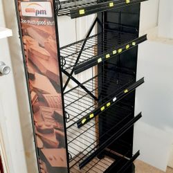 Mobile Retail Store Display 6 Shelves With Sign Holders