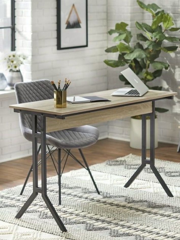 New Spacious Computer Writing Desk Sturdy Natural Finish