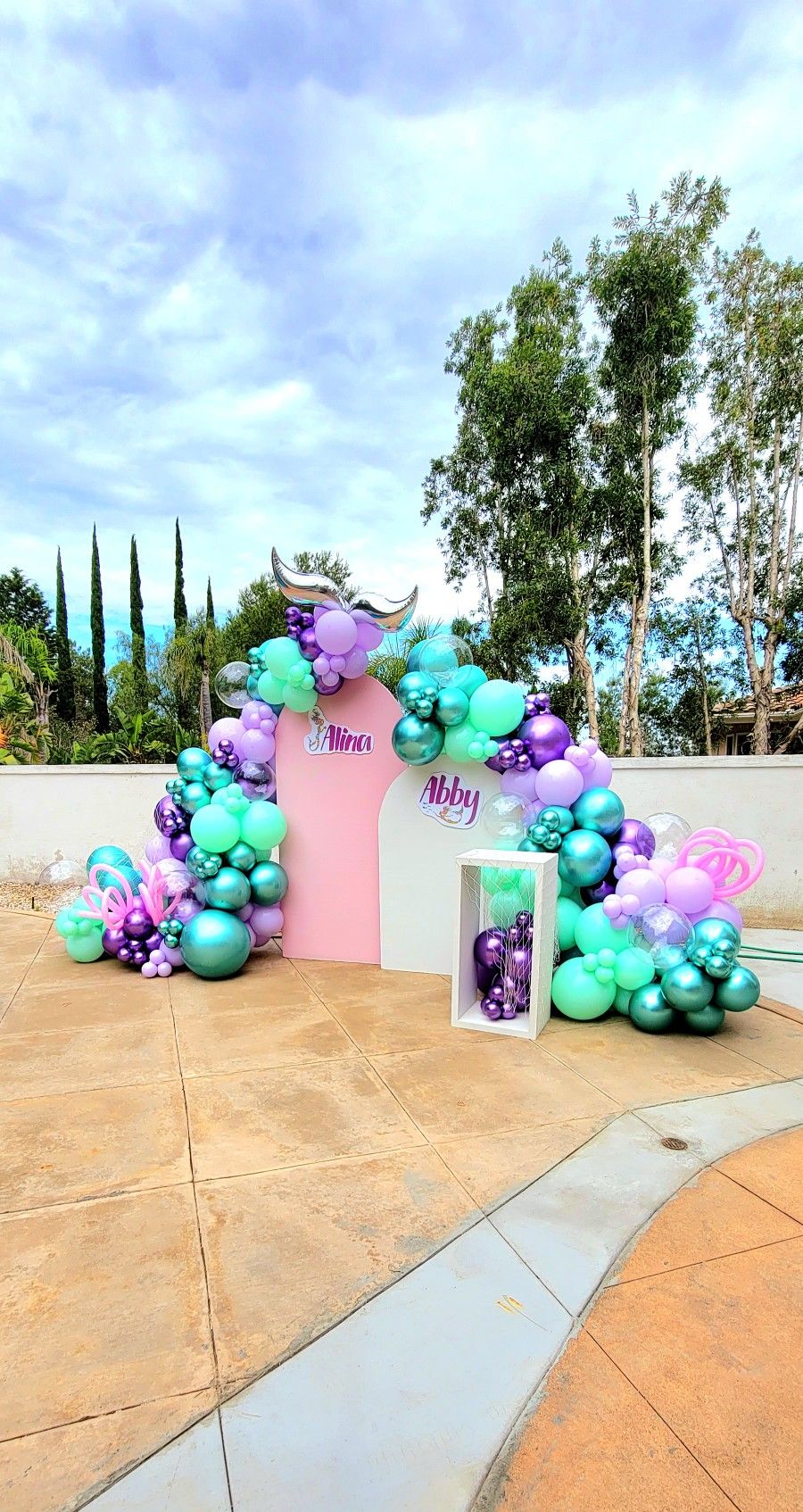 Mermaid Birthday Balloon Backdrop